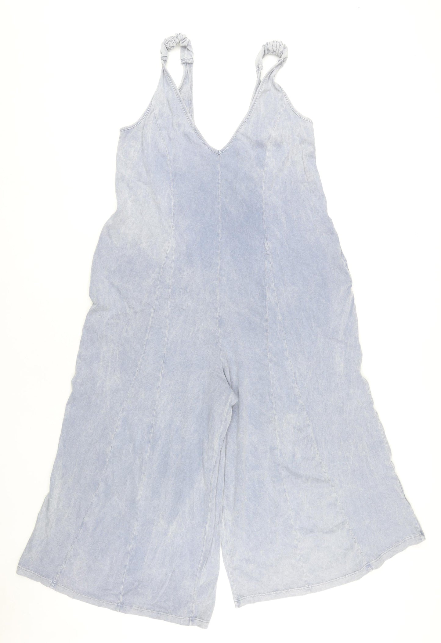 Next Women’s Blue Cotton Wide-Leg Sleeveless Jumpsuit Size 10