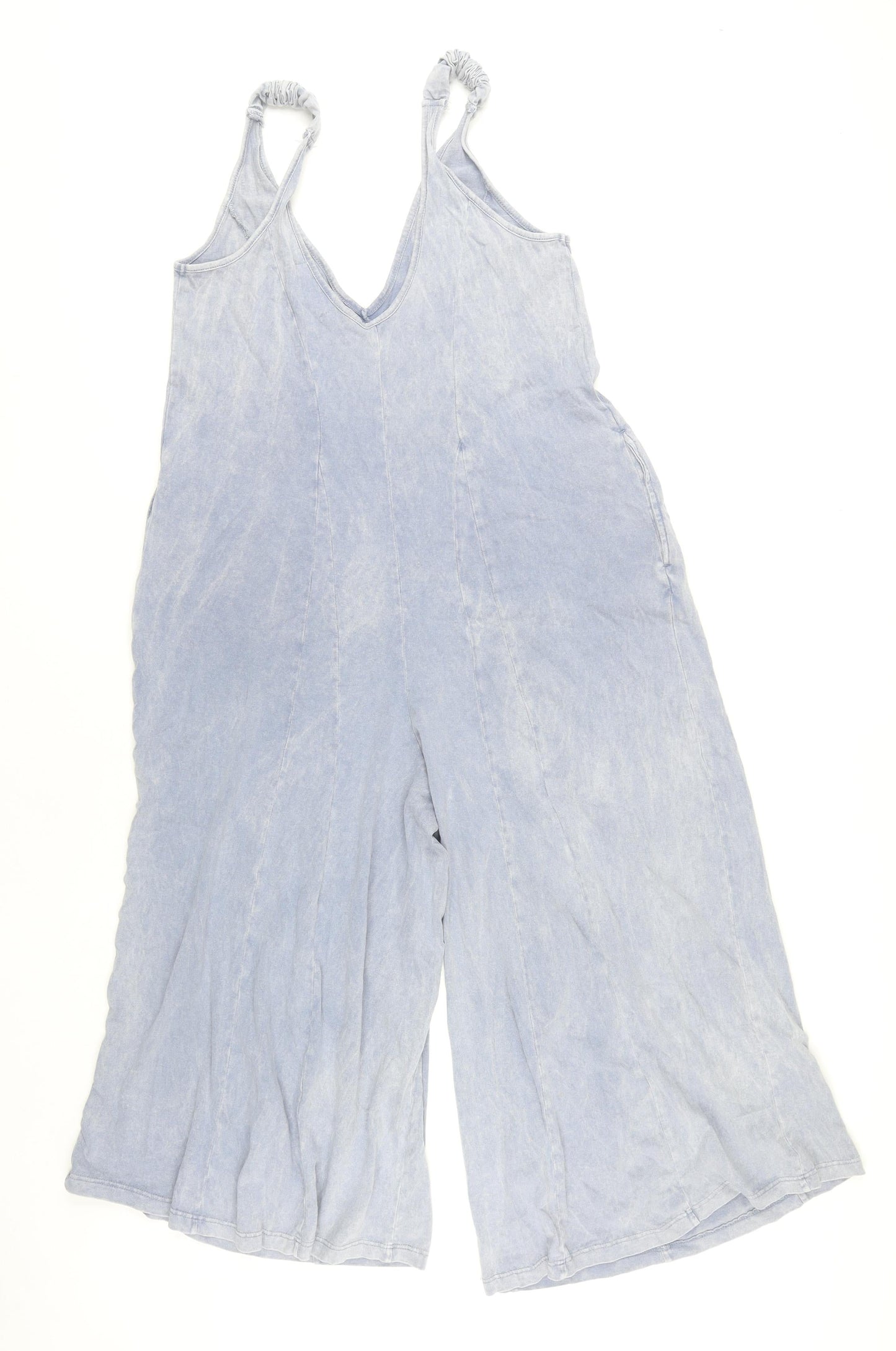 Next Women’s Blue Cotton Wide-Leg Sleeveless Jumpsuit Size 10