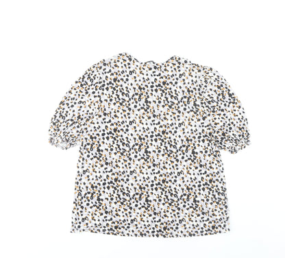 Next Women’s Multicolour Animal Print Puff Sleeve Tunic Blouse UK 12