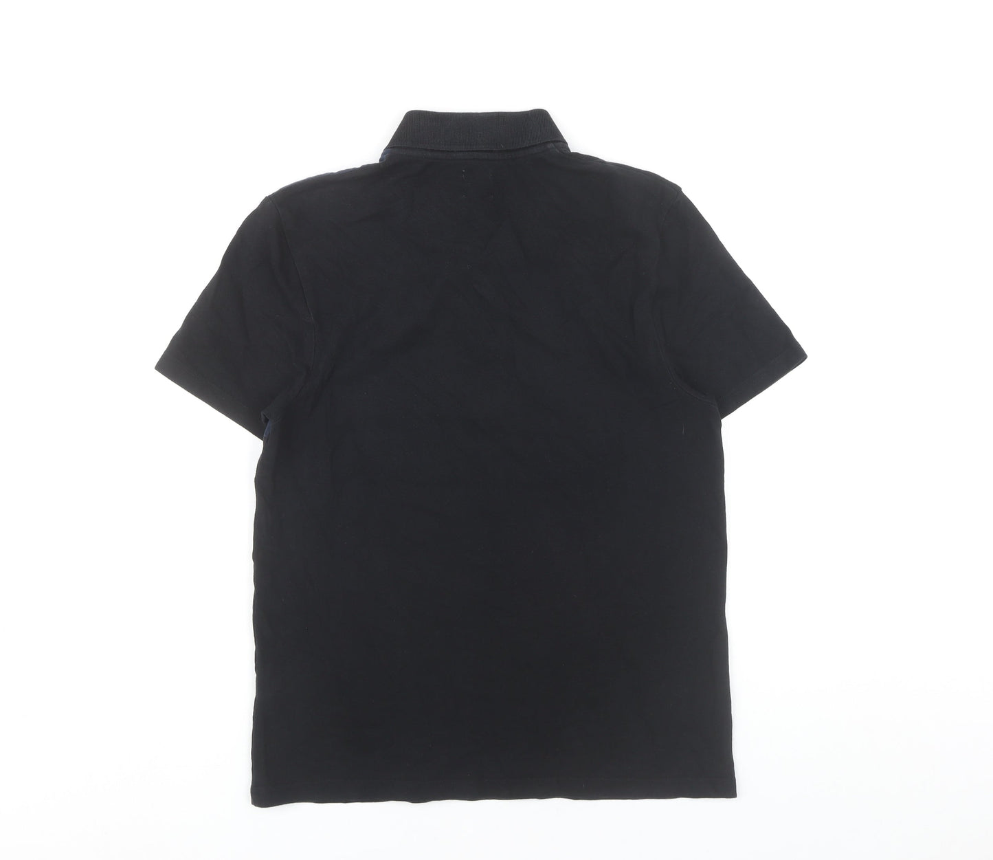 ASOS Men's Black Colourblock Polo Shirt Size M Cotton Short Sleeve
