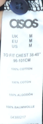 ASOS Men's Black Colourblock Polo Shirt Size M Cotton Short Sleeve