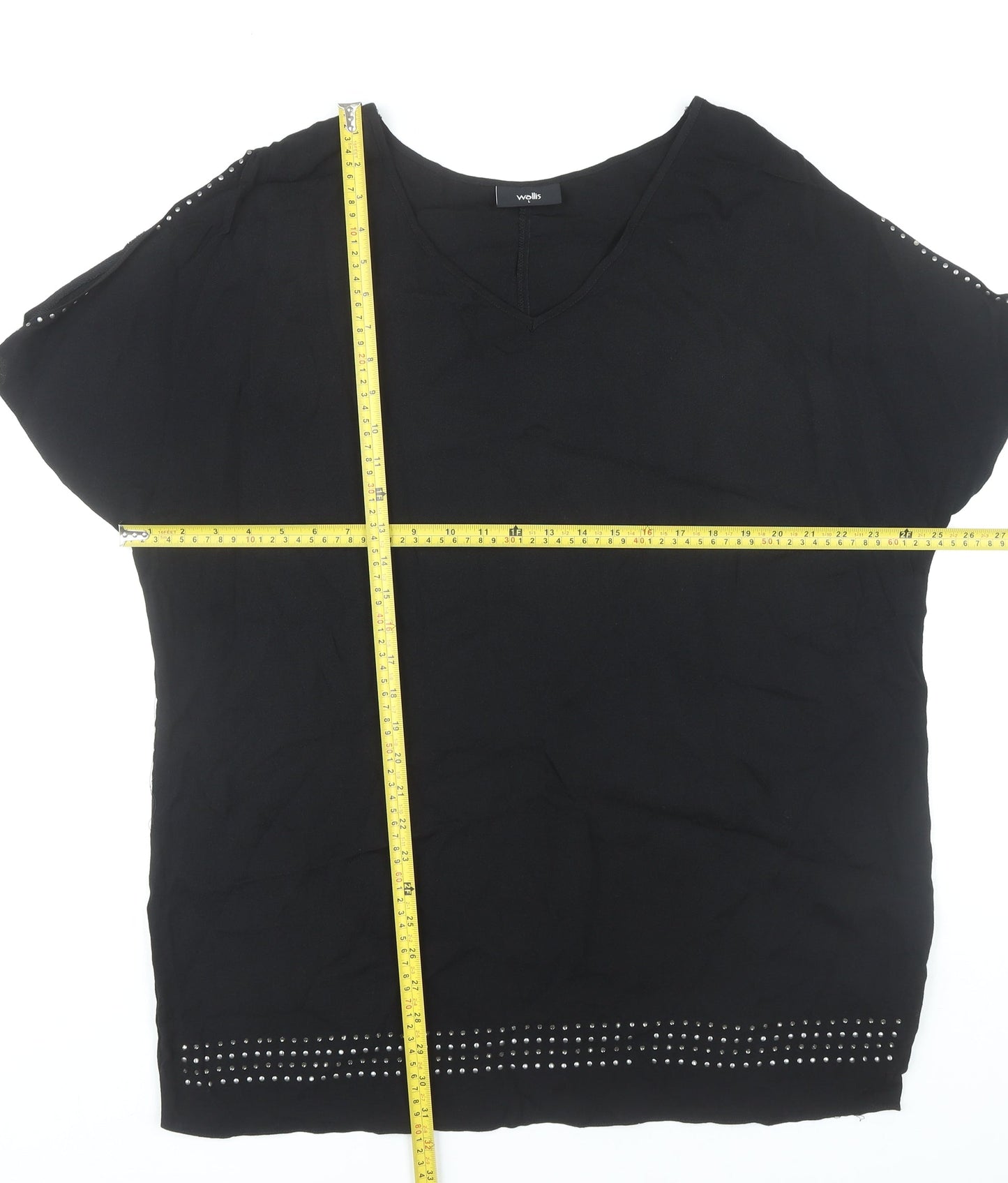 Womens UK Size L Wallis Black Basic Blouse