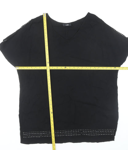 Womens UK Size L Wallis Black Basic Blouse