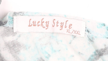 Lucky Style Women’s Multicoloured Zebra Print Short Sleeve T-Shirt XL