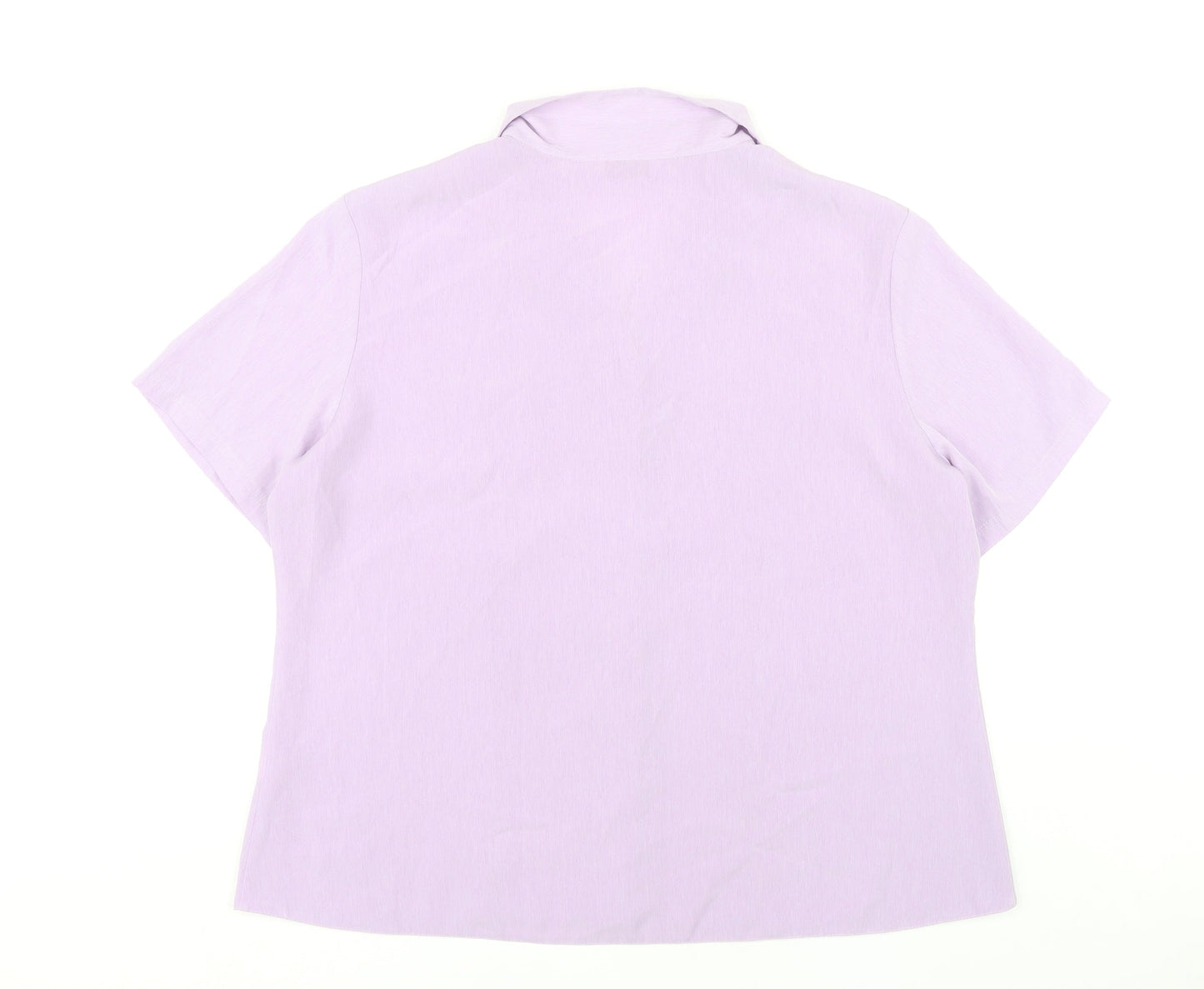Bonmarché Women’s Purple Button-Up Shirt Size 22 Plus Short Sleeve
