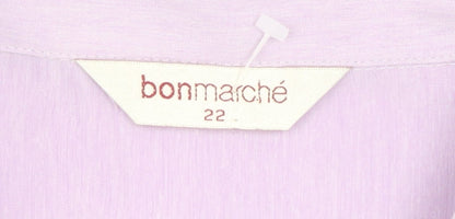 Bonmarché Women’s Purple Button-Up Shirt Size 22 Plus Short Sleeve
