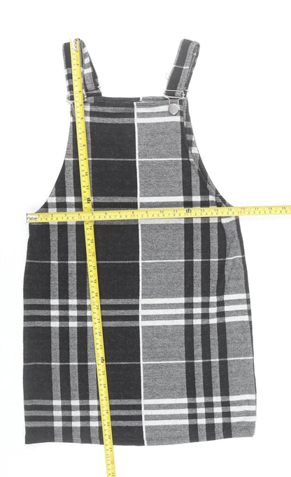 Select Women’s Black Check Pinafore Dress Size 6 Adjustable Straps