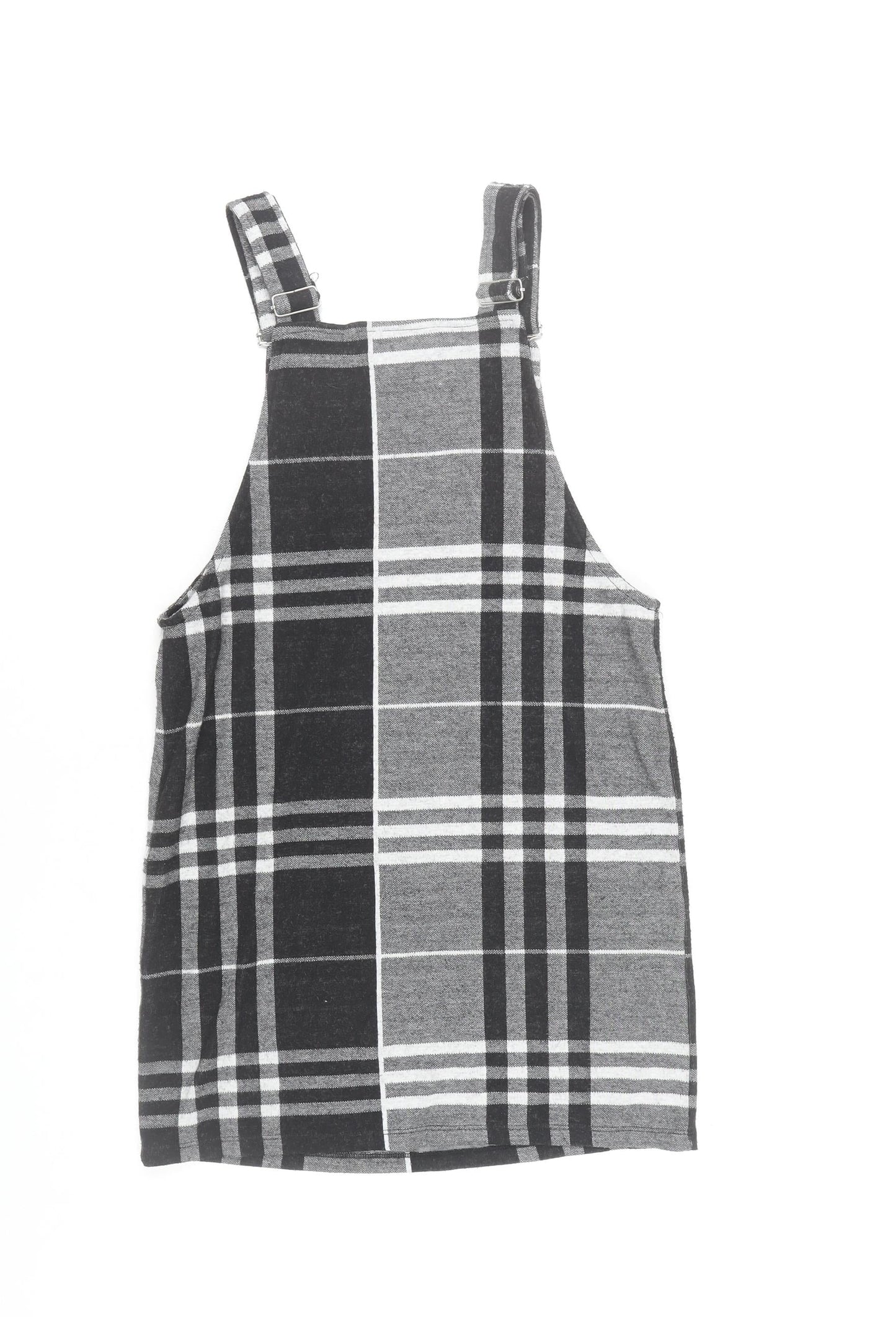 Select Women’s Black Check Pinafore Dress Size 6 Adjustable Straps
