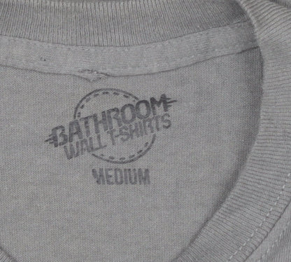 Bathroom Wall T-Shirts Men's Grey Graphic Print Crew Neck Tee M