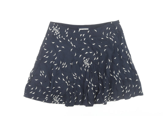 Fat Face Women’s Blue Animal Print A-Line Knee Length Skirt Size 14