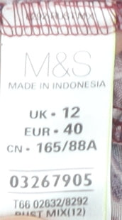 Marks and Spencer Women's Red Floral A-Line Knee Length Dress Size 12