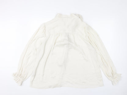 Womens UK Size 20 River Island Ivory Wrap Blouse