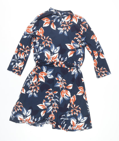 H&M MAMA Women's Multicoloured Floral Wrap Maternity Dress Size 12