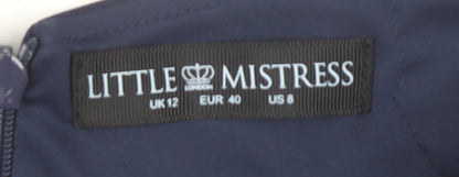 Little Mistress Women’s Blue UK12 Bodycon Lace Off-Shoulder Dress