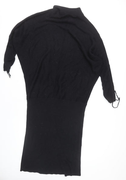 Mint Velvet Women's Black Size 16 Midi Bodycon Knit Dress