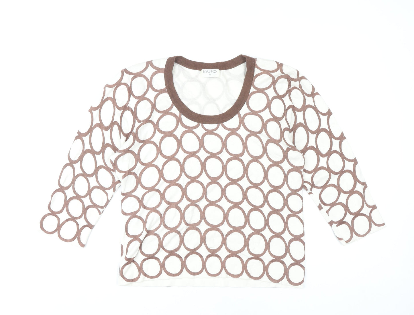 Womens UK Size 16 Kaliko Brown Pullover Jumper