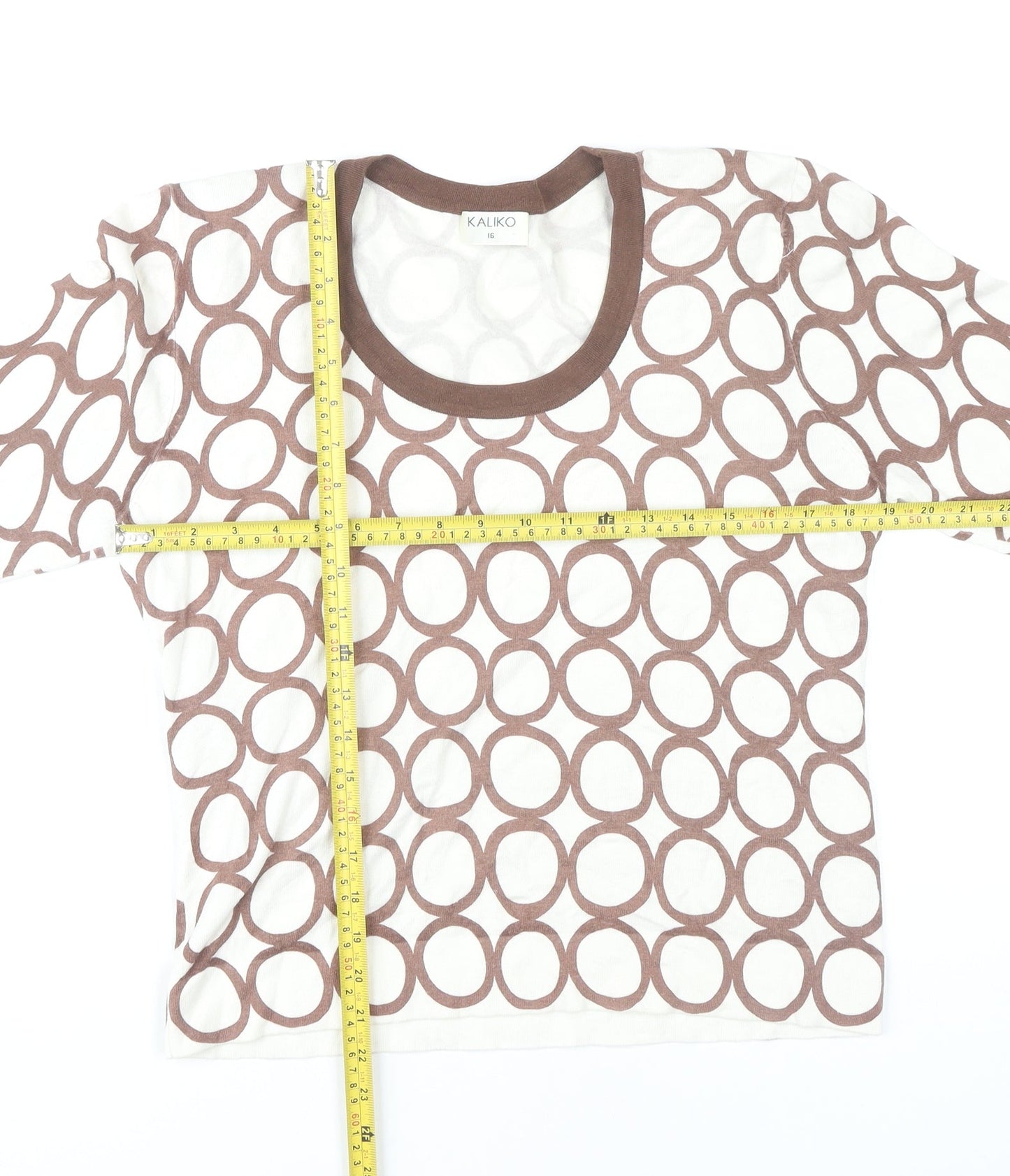 Womens UK Size 16 Kaliko Brown Pullover Jumper