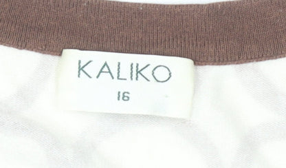Womens UK Size 16 Kaliko Brown Pullover Jumper