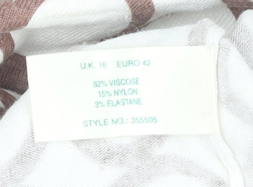 Womens UK Size 16 Kaliko Brown Pullover Jumper