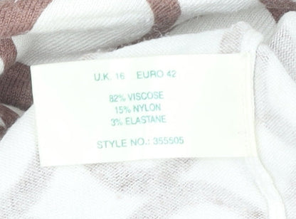 Womens UK Size 16 Kaliko Brown Pullover Jumper