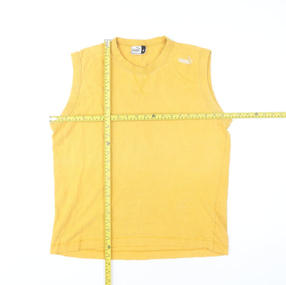 Puma Men's Yellow Sleeveless Crew Neck Jersey T-Shirt Size M