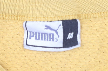 Puma Men's Yellow Sleeveless Crew Neck Jersey T-Shirt Size M