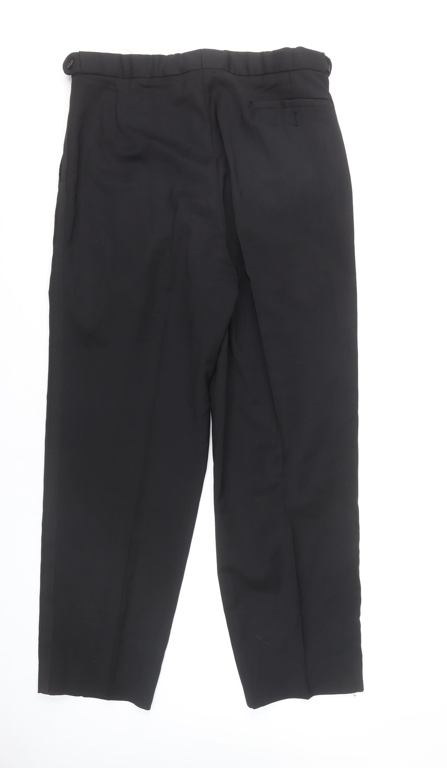 Pierre Cardin Men's Black 34R Classic Fit Pleated Dress Trousers