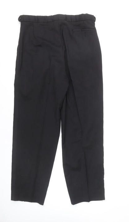 Pierre Cardin Men's Black 34R Classic Fit Pleated Dress Trousers
