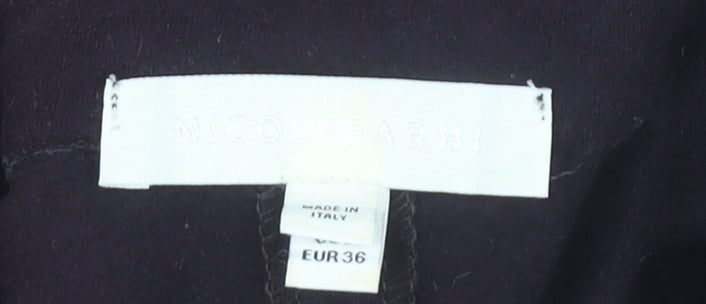 Nicole Farhi Women's Black Wool Cotton Sheath Dress UK 6 Knee Length