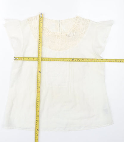 Womens UK Size 14 Marks and Spencer White Basic Blouse