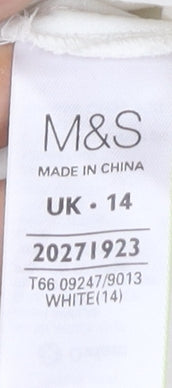 Womens UK Size 14 Marks and Spencer White Basic Blouse