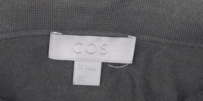 COS Men's Black Silk Cotton Short Sleeve Polo Shirt M Regular Fit