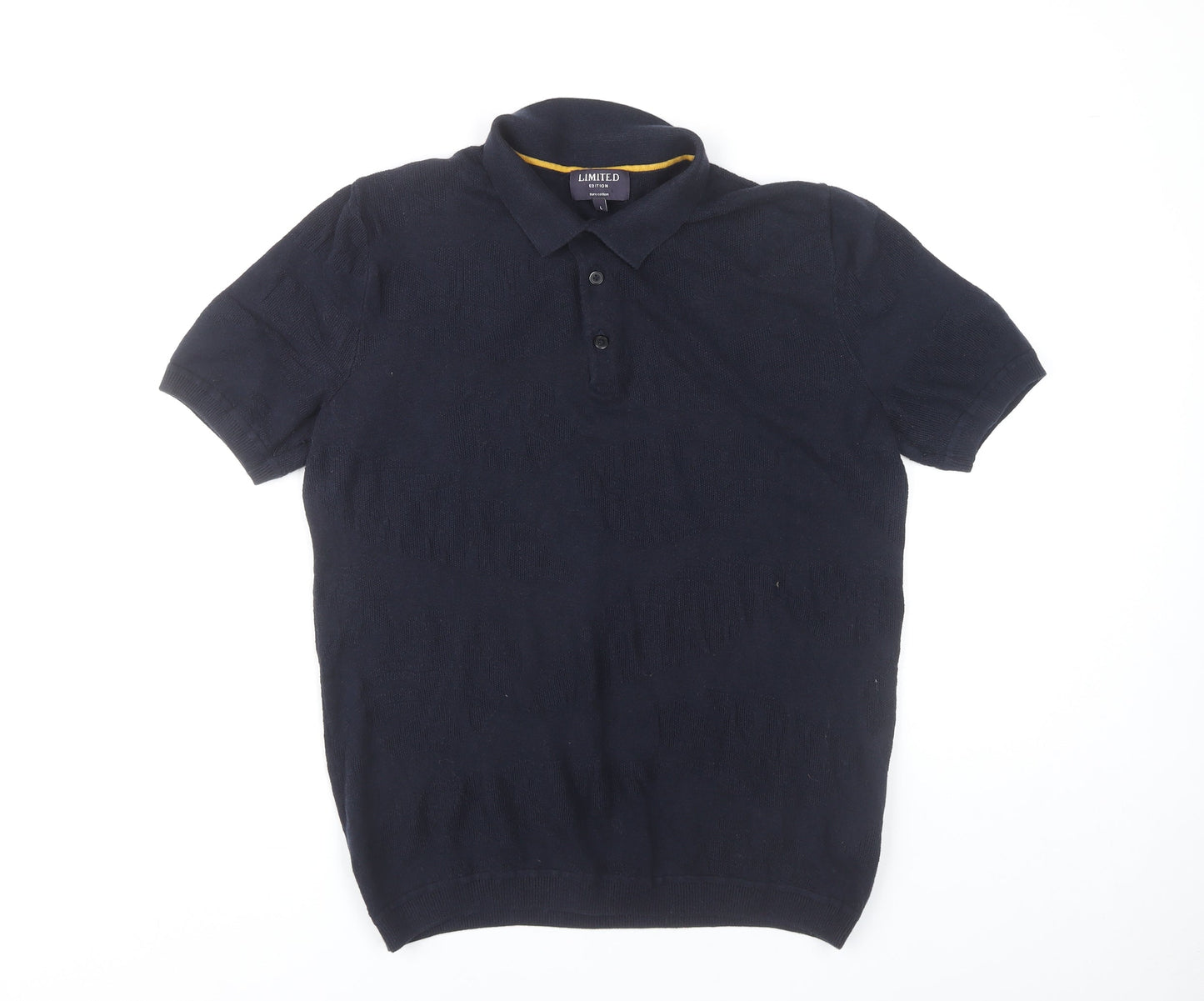 Marks and Spencer Men’s Navy Blue Cotton Polo Shirt L Regular Fit