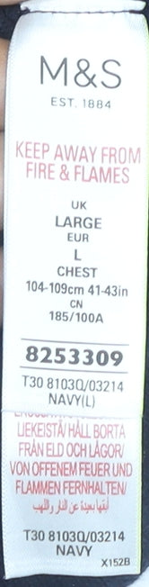 Marks and Spencer Men’s Navy Blue Cotton Polo Shirt L Regular Fit