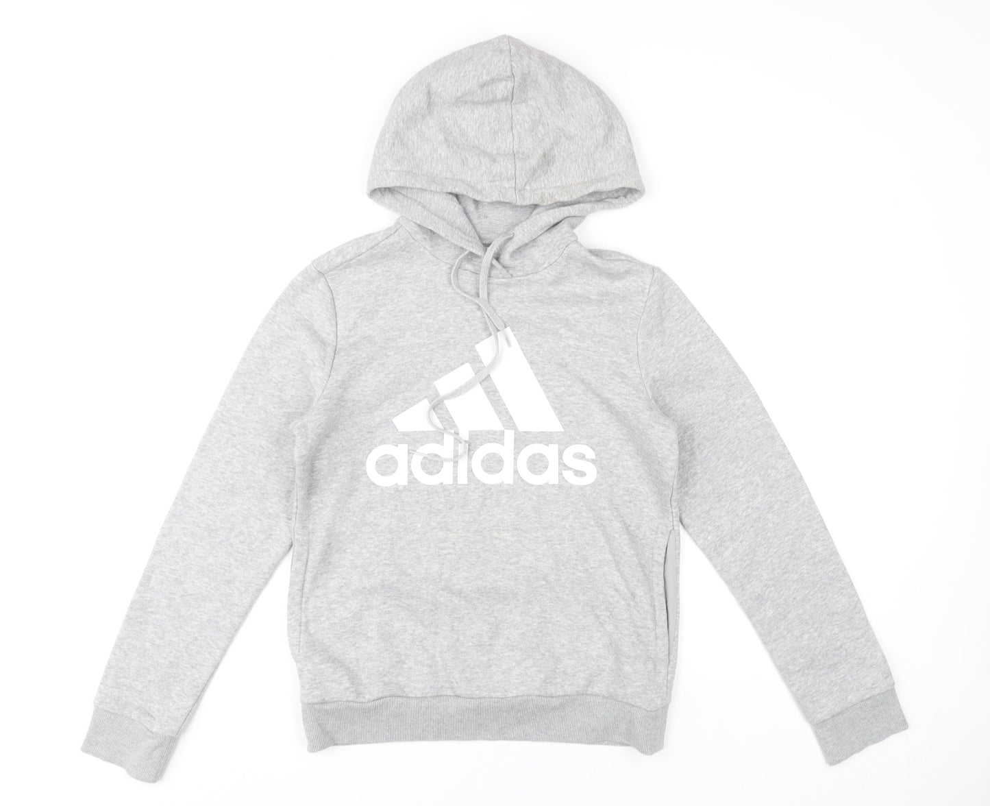 Adidas Women’s Grey Pullover Hoodie Size S Regular Fit Sports Logo