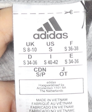 Adidas Women’s Grey Pullover Hoodie Size S Regular Fit Sports Logo