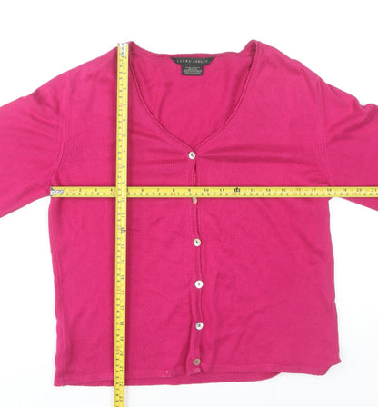 Womens UK Size M Laura Ashley Pink Cardigan Jumper