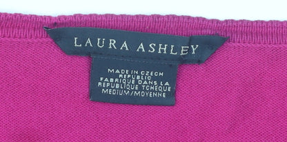 Womens UK Size M Laura Ashley Pink Cardigan Jumper