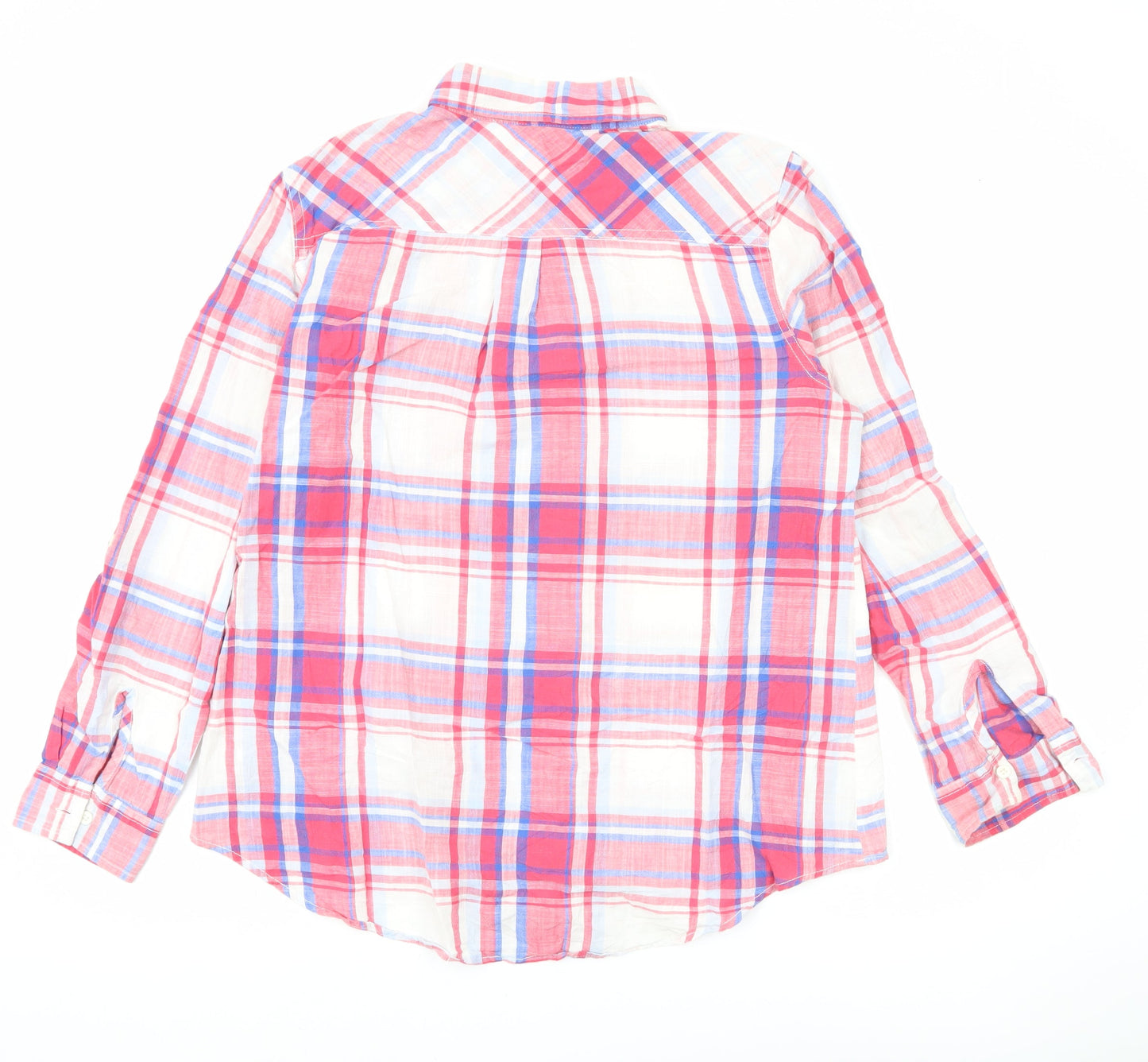Tommy Hilfiger Men’s Red Plaid Cotton Long Sleeve Button-Up Shirt L