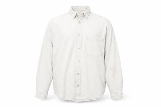 ZARA Men Beige Relaxed Fit Long Sleeve Button-Up Shirt L 48in