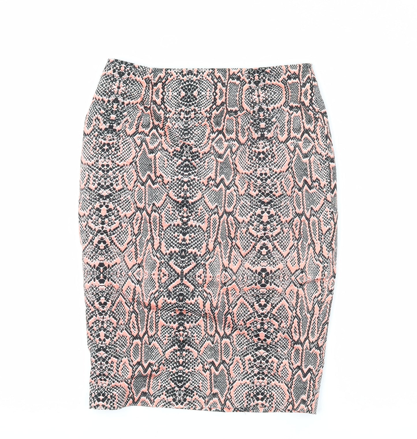 Marks and Spencer Women’s Orange Snake Print Pencil Skirt Size 10