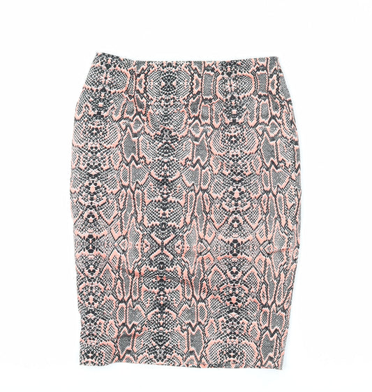 Marks and Spencer Women’s Orange Snake Print Pencil Skirt Size 10
