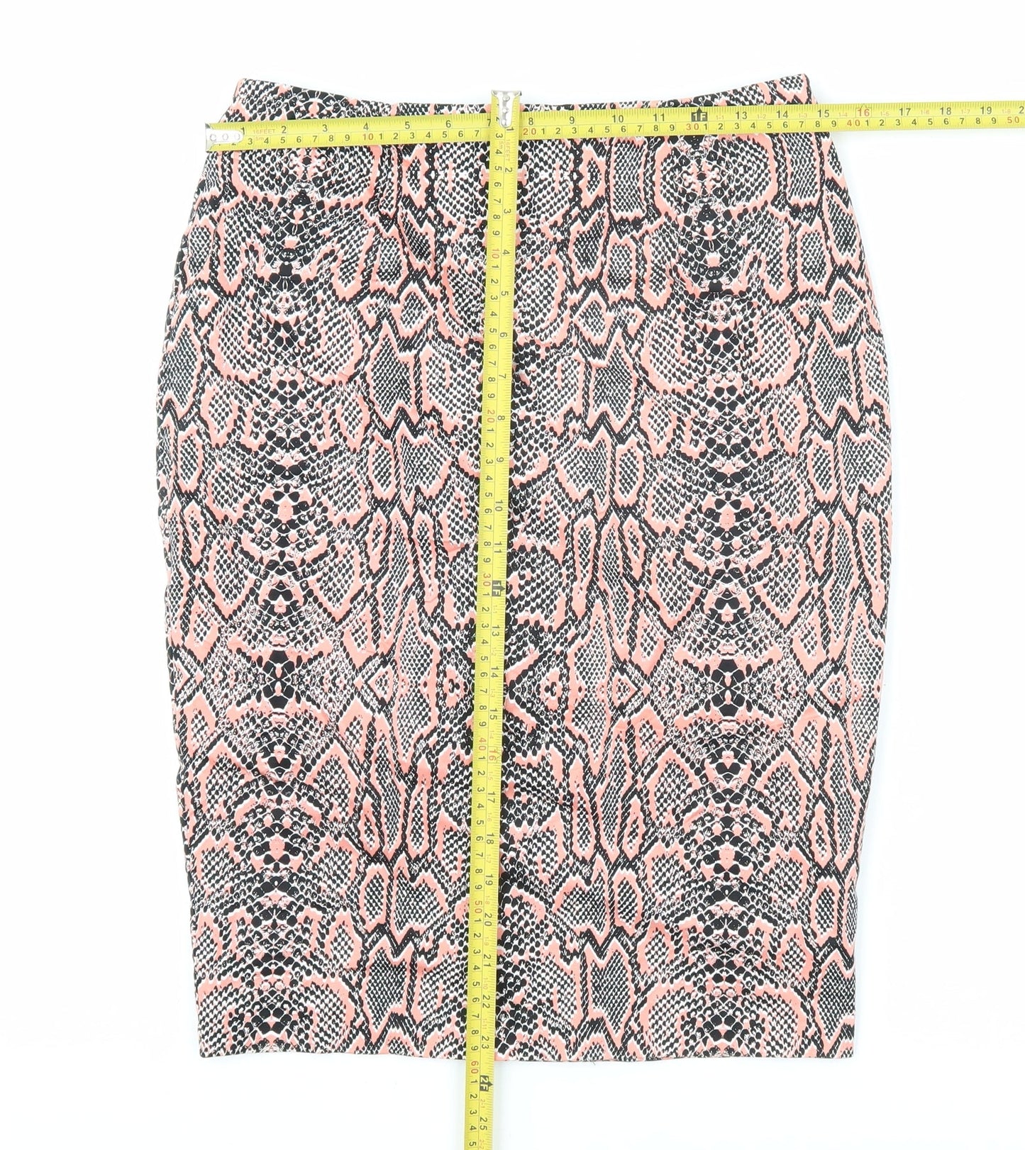 Marks and Spencer Women’s Orange Snake Print Pencil Skirt Size 10