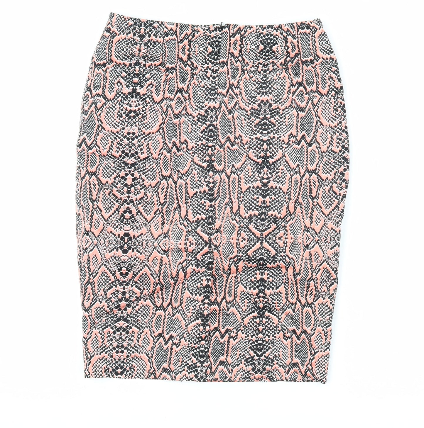 Marks and Spencer Women’s Orange Snake Print Pencil Skirt Size 10