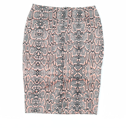 Marks and Spencer Women’s Orange Snake Print Pencil Skirt Size 10