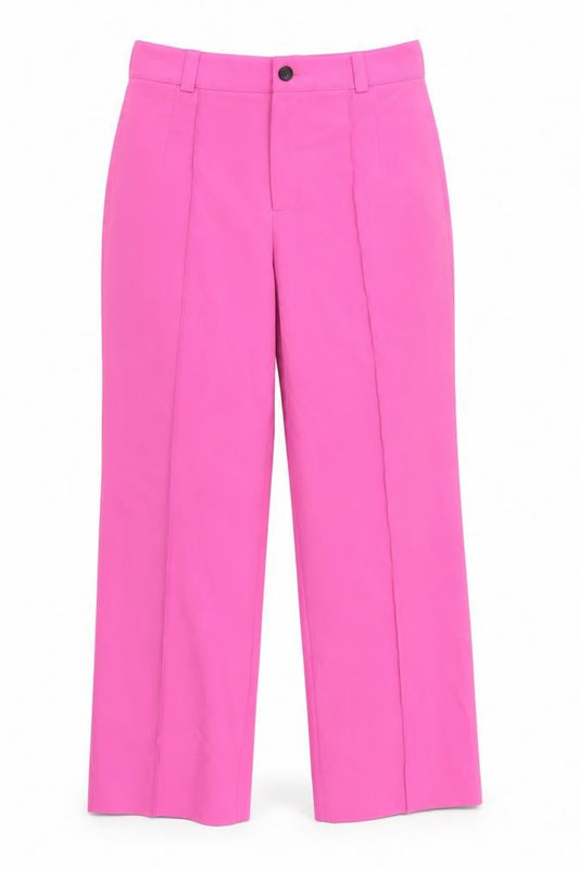 Womens UK Size L Zara Regular Fit CasualWorkwear Pink Trousers