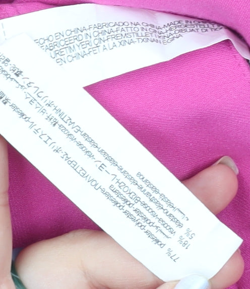 Womens UK Size L Zara Regular Fit CasualWorkwear Pink Trousers