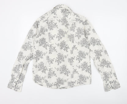 X&O Everywear Men's White Floral Long Sleeve Button-Up Shirt M