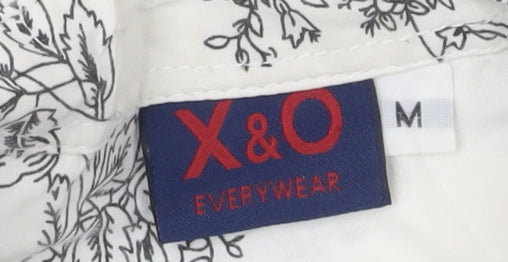X&O Everywear Men's White Floral Long Sleeve Button-Up Shirt M