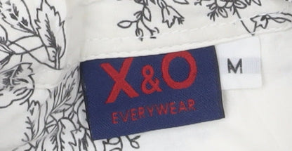 X&O Everywear Men's White Floral Long Sleeve Button-Up Shirt M